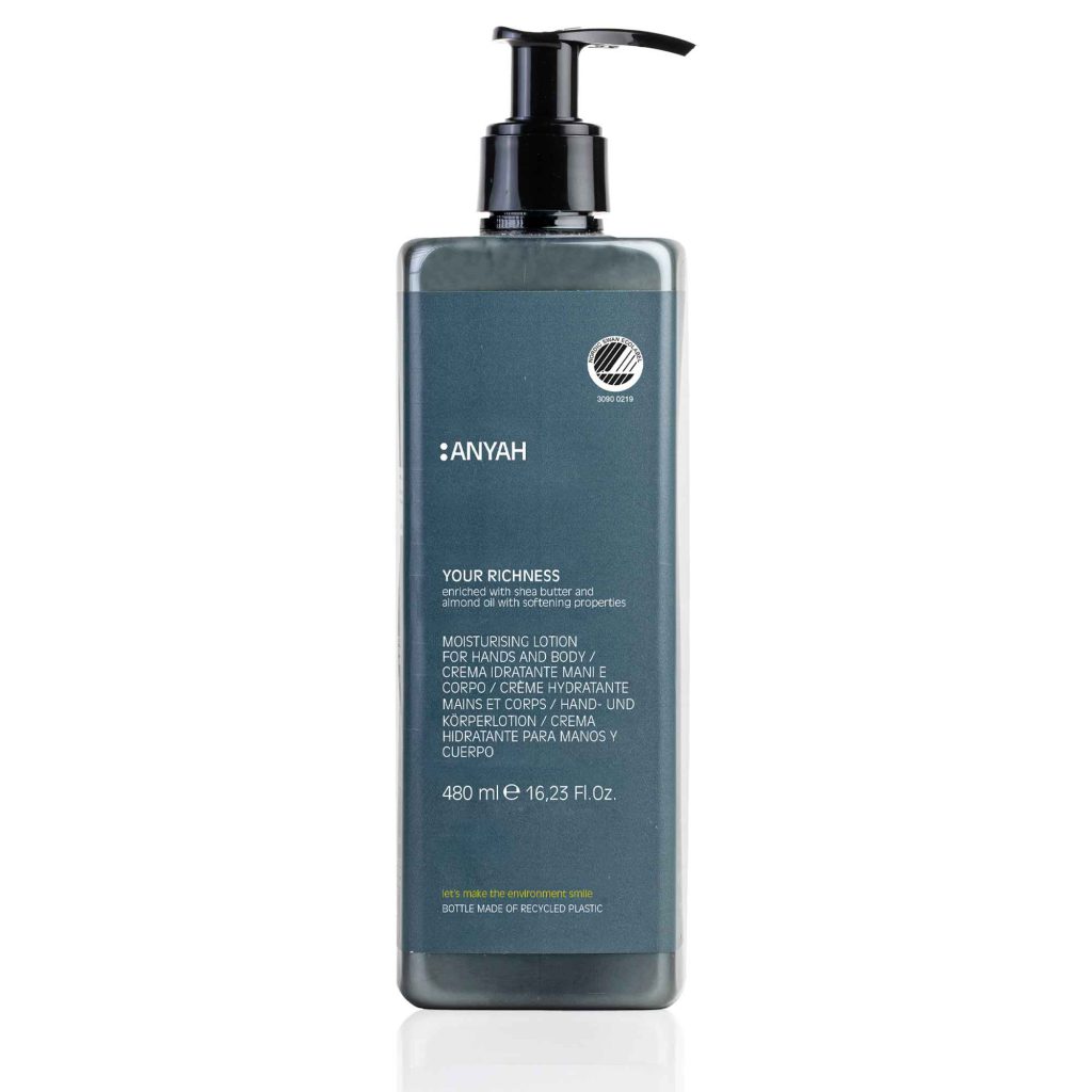 Anyah Moisturising Lotion For Hands And Body With Locked Pump - Nordic Ecolabel Certified (480 ml) - 18Pack