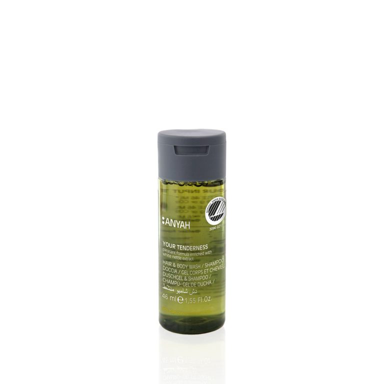 Anyah Нежен гел за коса и тело, сертифициран со Nordic Ecolabel (46 ml) – пакување од 216