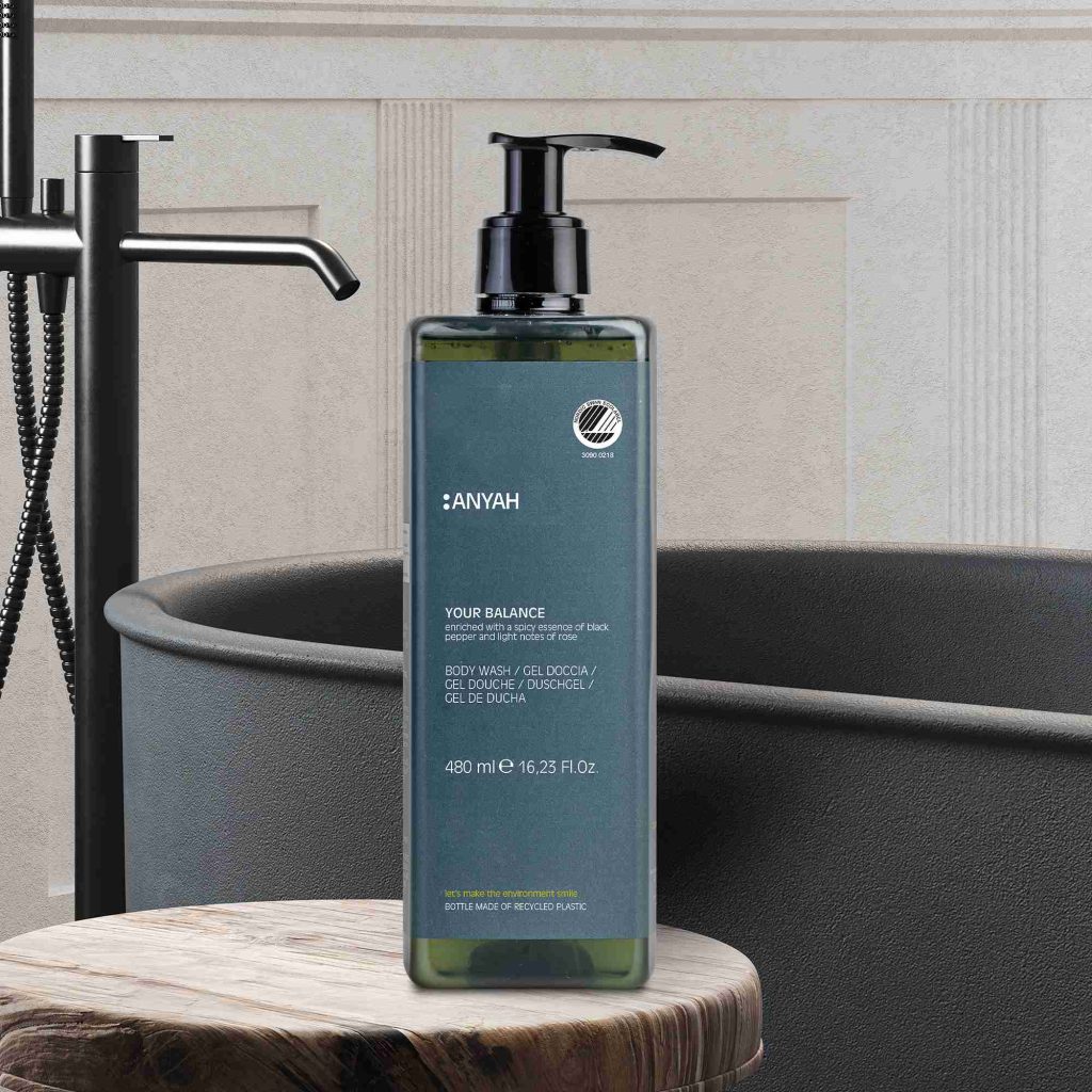 Anyah Body Wash With Locked Pump - Nordic Ecolabel Certified (480 ml) - 18Pack