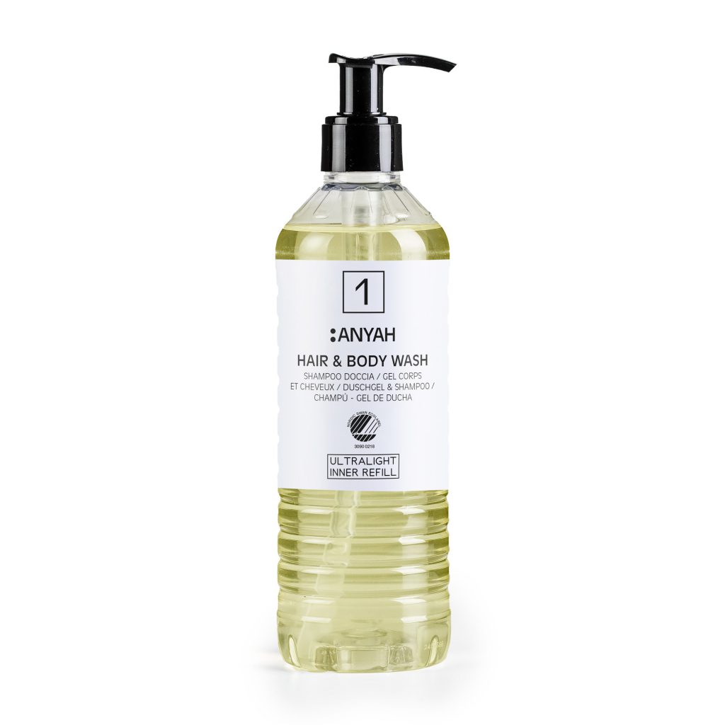 Anyah Гел за коса и тело, кертриџ за Ecover (370 ml) – пакување од 18