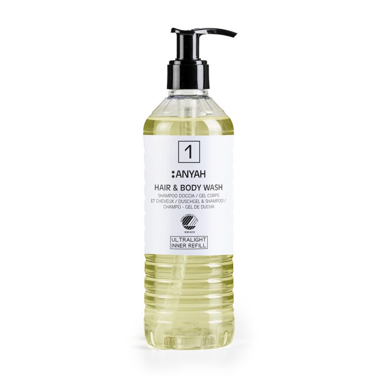 Anyah Гел за коса и тело, кертриџ за Ecover (370 ml) – пакување од 18
