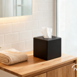 Sanibox tissue dispenser square black matt