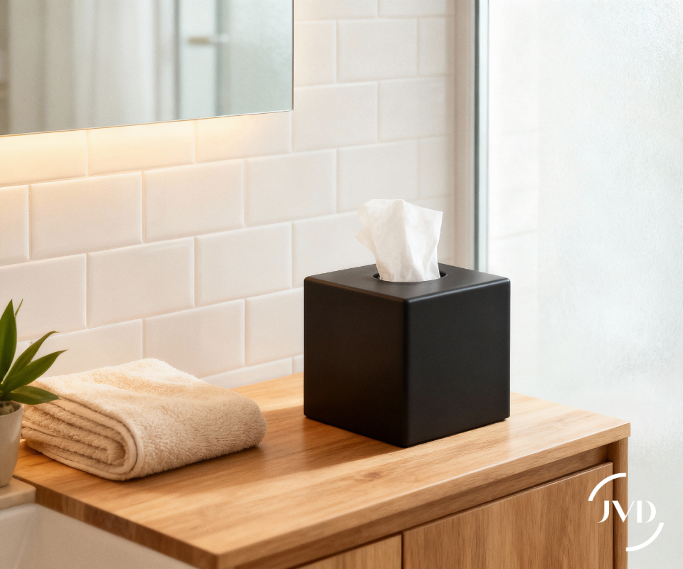 Sanibox tissue dispenser square black matt