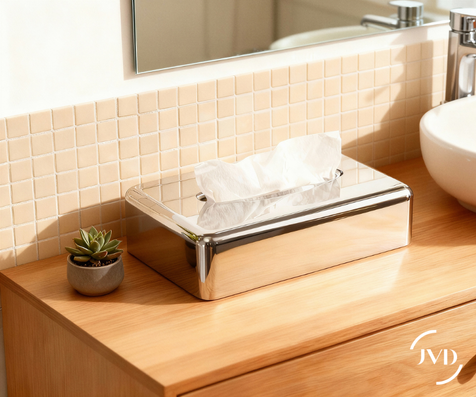 Sanibox tissue dispenser rect. chrome
