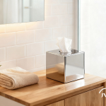Sanibox tissue dispenser square chrome