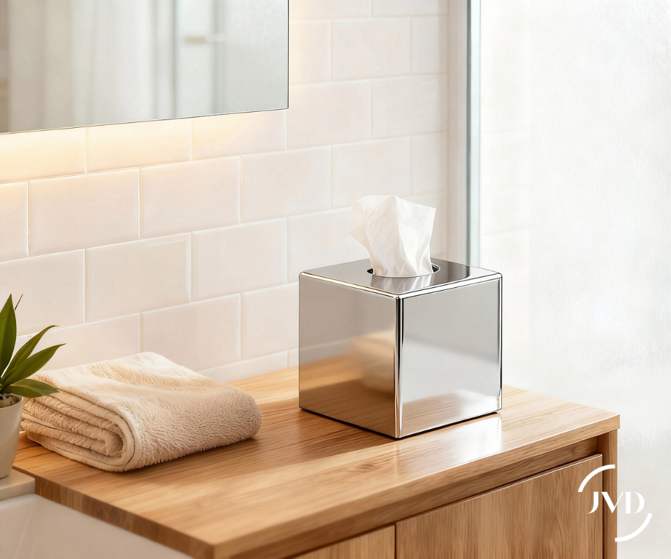 Sanibox tissue dispenser square chrome