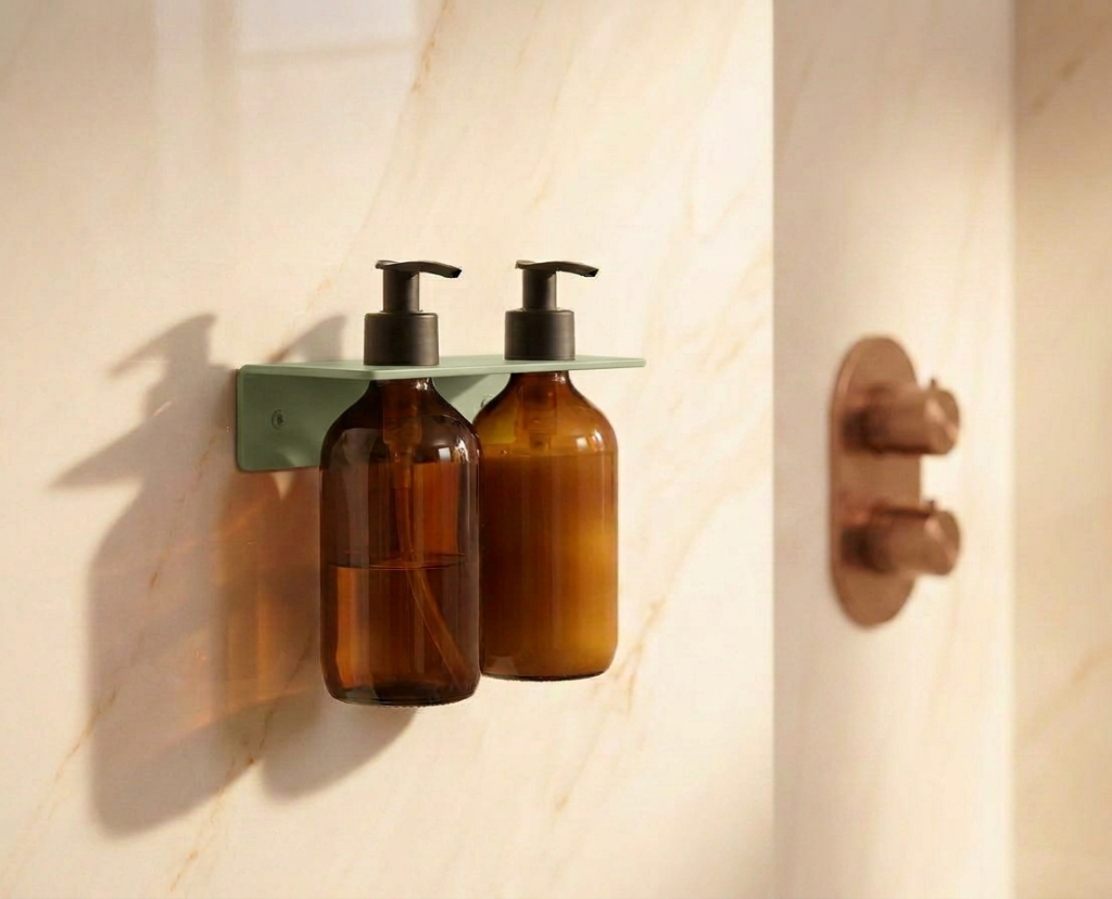 Double green bottle holder