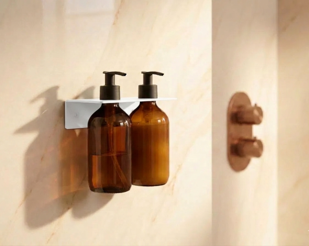 Double white bottle holder