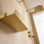 Gold shower shelf with rim
