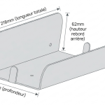 White shower shelf with rim