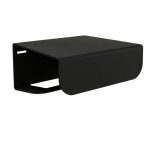 Black toilet roll holder with shelf