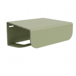 Green toilet roll holder with shelf