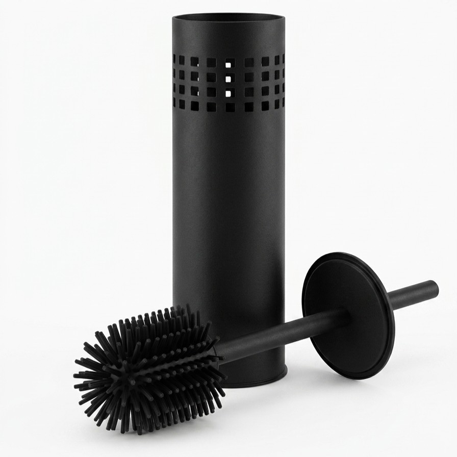 Silicone toilet brush matte black