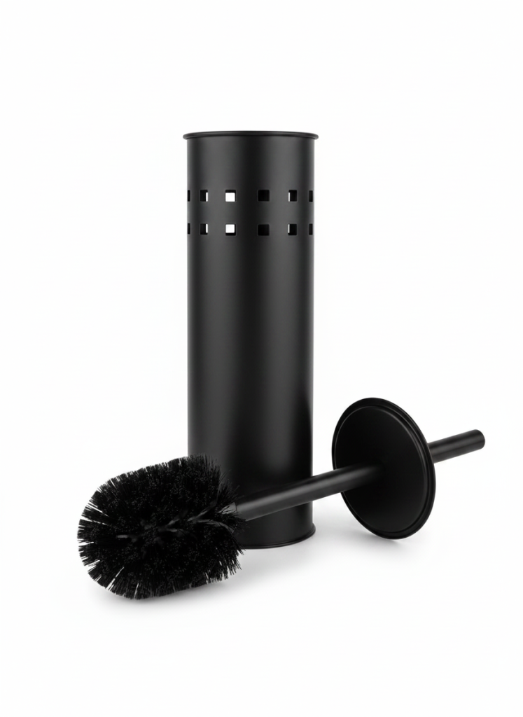 Toilet brush + holder matte black
