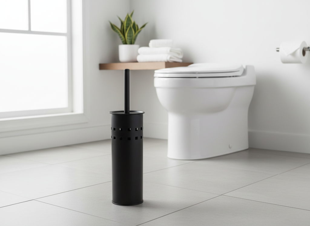 Toilet brush + holder matte black