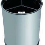 Round recycling bin S/S 13L 3 compartments