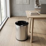 Round recycling bin S/S 13L 3 compartments
