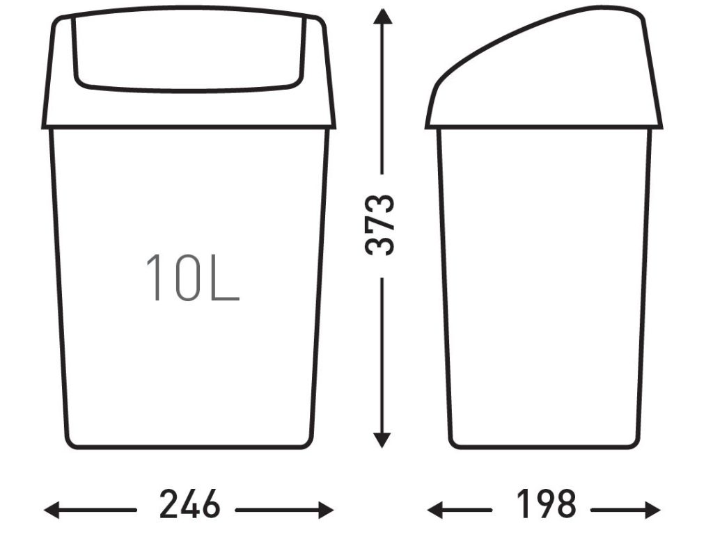 SwingTop bin White 10L