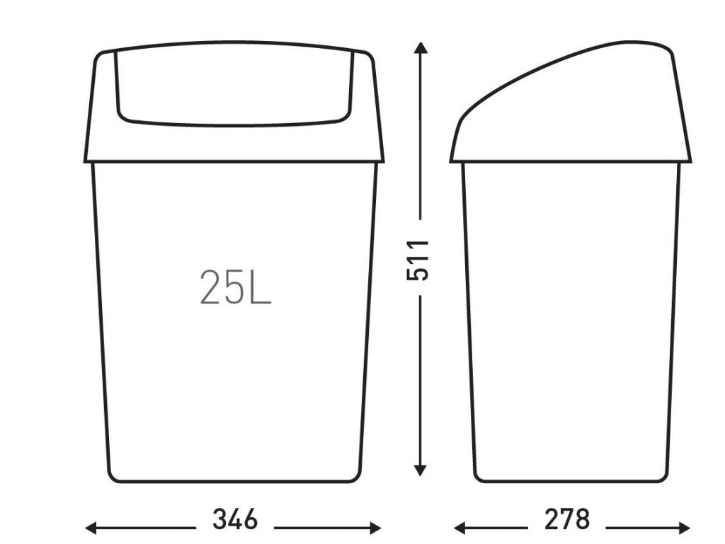 SwingTop bin White 25L