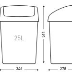 SwingTop bin White 25L