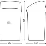 SwingTop Bin White 50L
