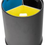 Recycling bin black 3 sorting flow