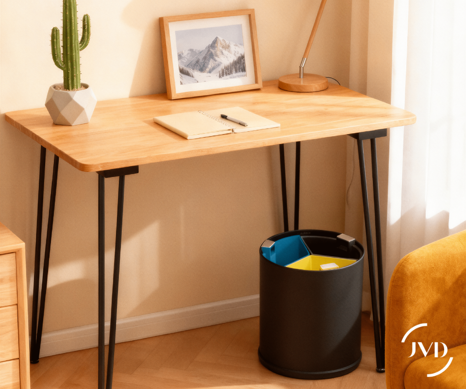 Recycling bin black 3 sorting flow