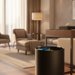 Recycling bin black 3 sorting flow