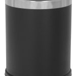 Round bin 10L black leatherette