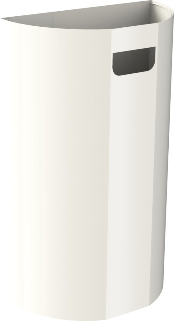 Half-moon wall-mounted waste bin white 40L