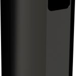 Half-moon wall-mounted waste bin black 40L