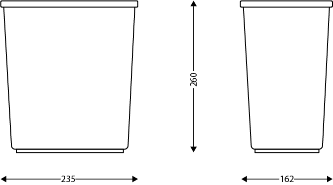 Rectangular bin 6.6 L