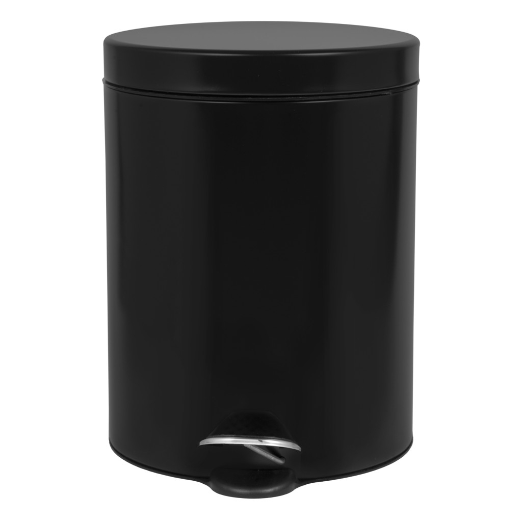 Round Black Pedal bin 5L
