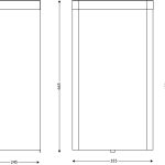 Rectangular S/S wall-mounted waste bin