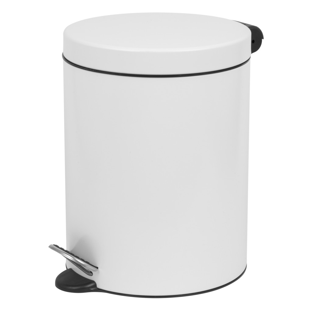Round Pedal bin 5L white