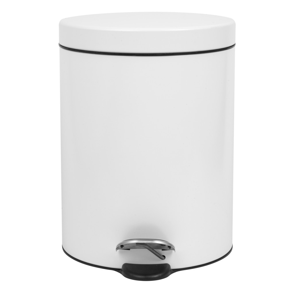 Round Pedal bin 5L white