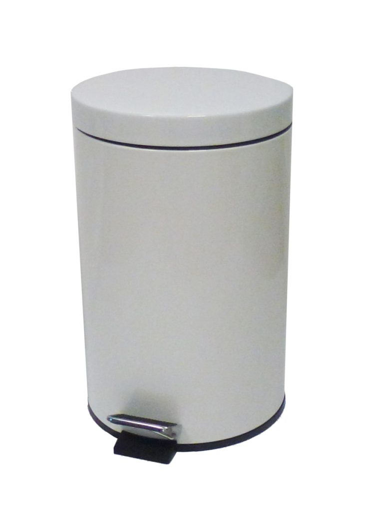 Round Pedal bin 12L epoxy white