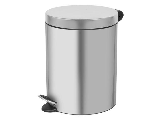 Тркалезна корпа со педала 5 L, нерѓосувачки челик
