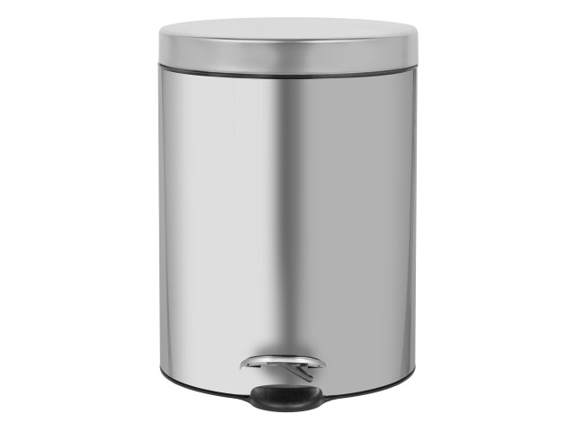 Round Pedal bin 5L stainless steel