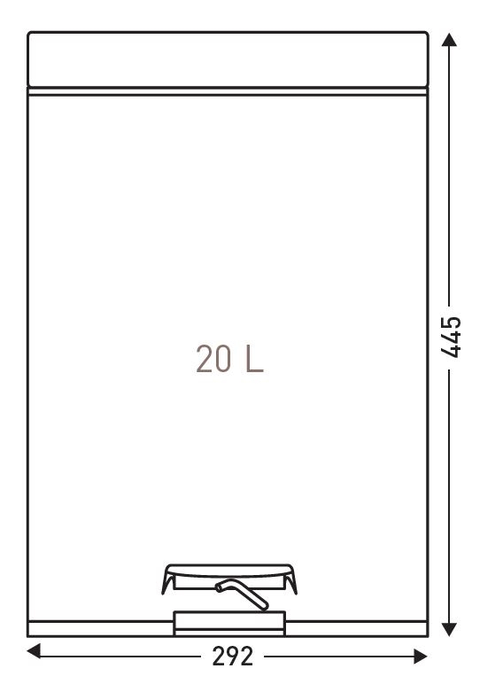 Pedal bin 20L white brass