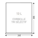 Recycling bin black 13L – 3 compartments