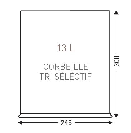 Recycling bin black 13L – 3 compartments