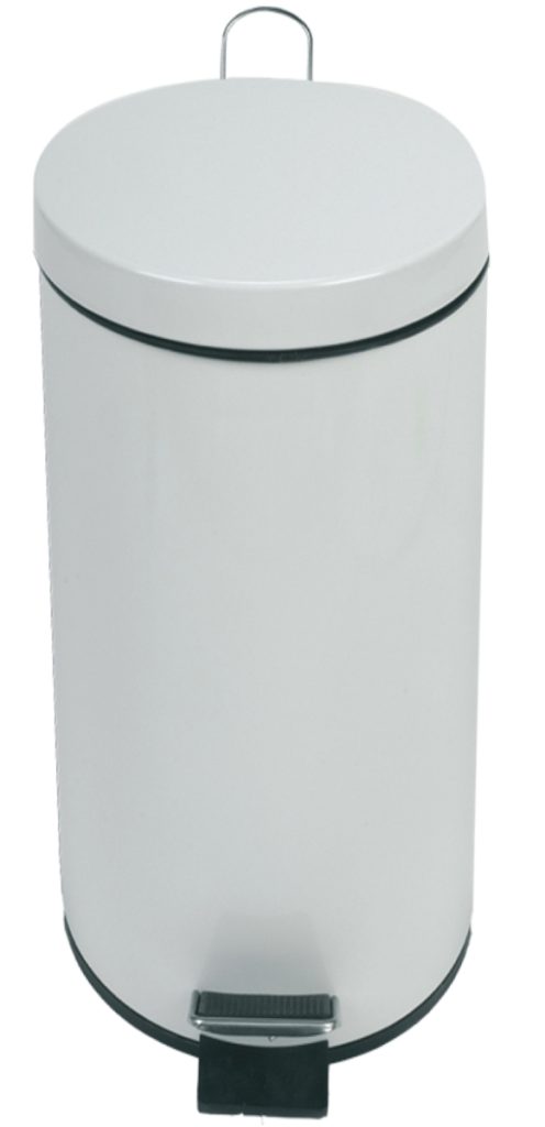 Round Pedal bin 30L white