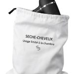 White hair dryer bag