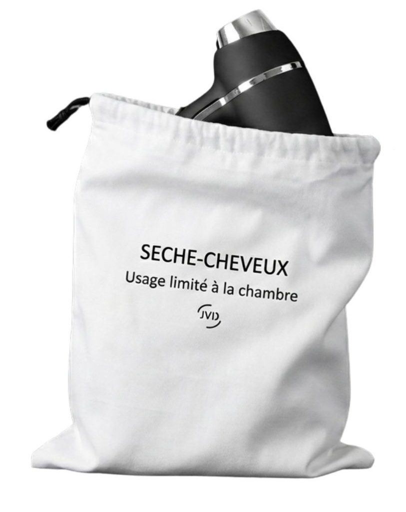 White hair dryer bag