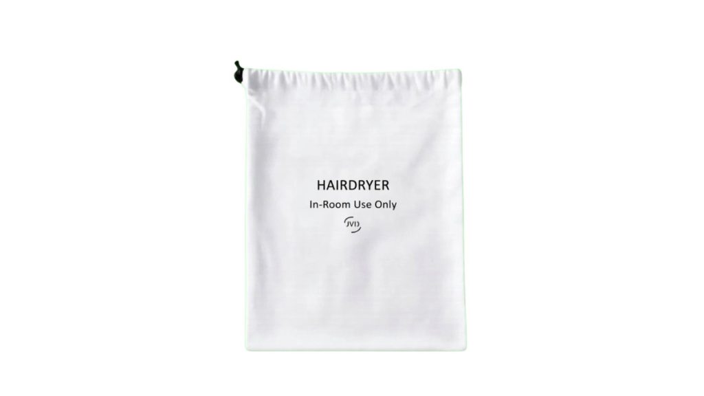 White hair dryer bag