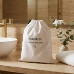 White hair dryer bag