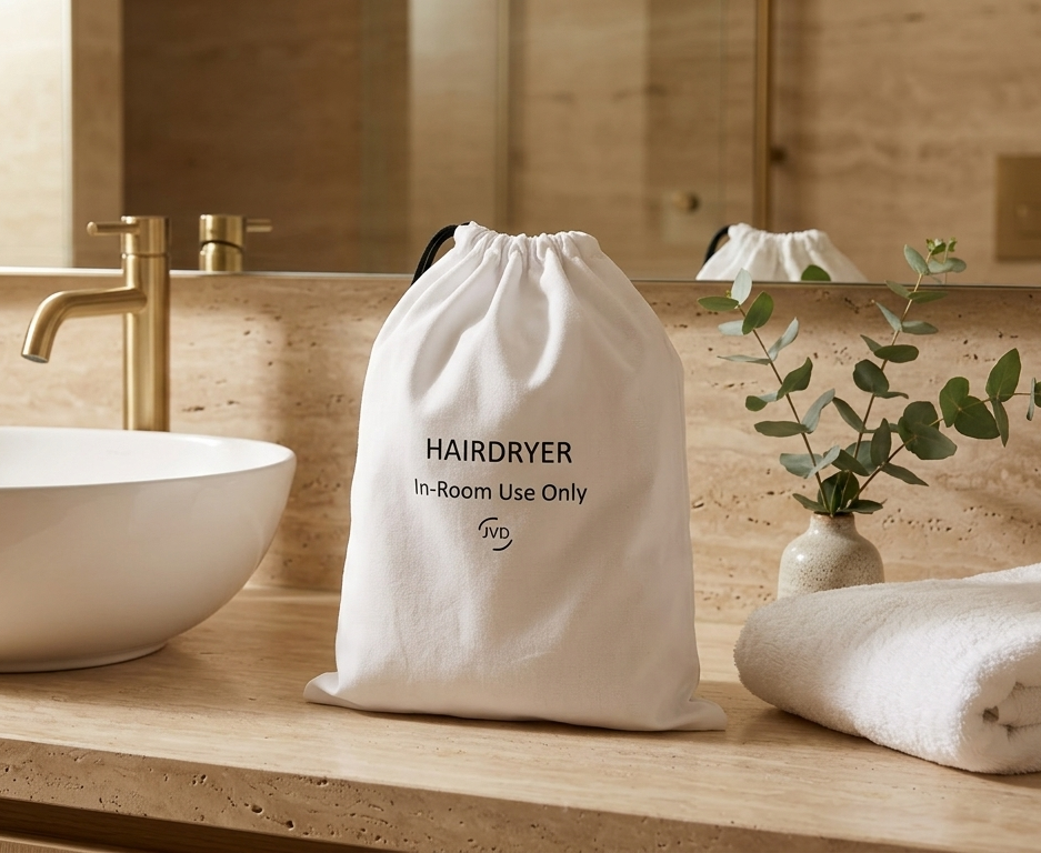 White hair dryer bag