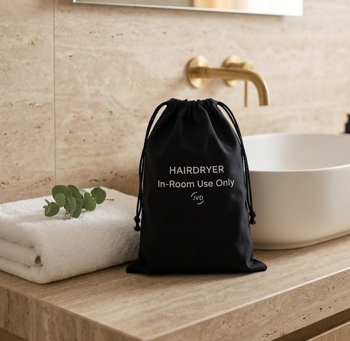 Black hair dryer bag