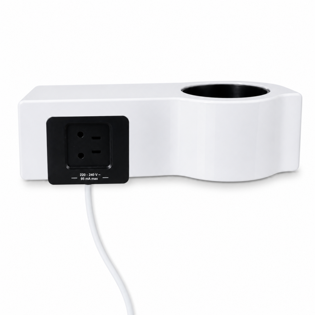 Wallmount Hairdryer Alteo White + SS